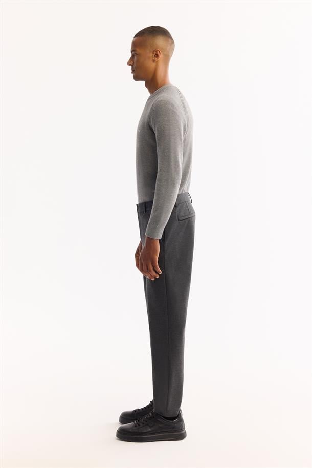 Antrasit Yanları Lastikli Slim Fit Chino Pantolon