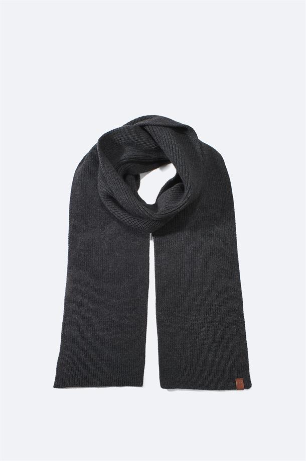 Anthracite Wool Blend Scarf