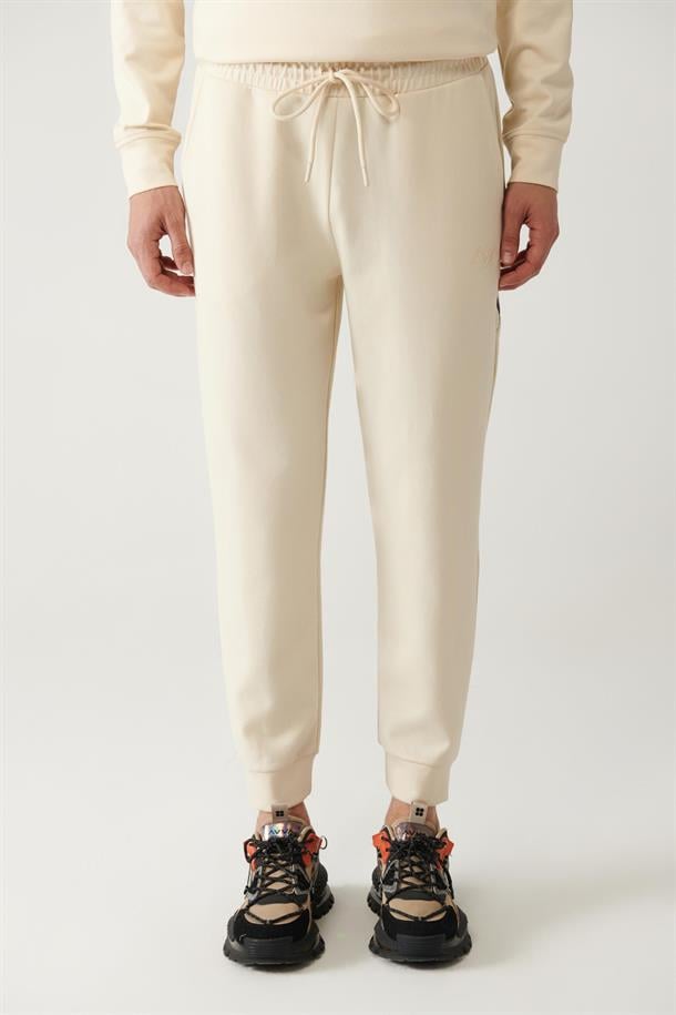 Beige Interlock Joggers