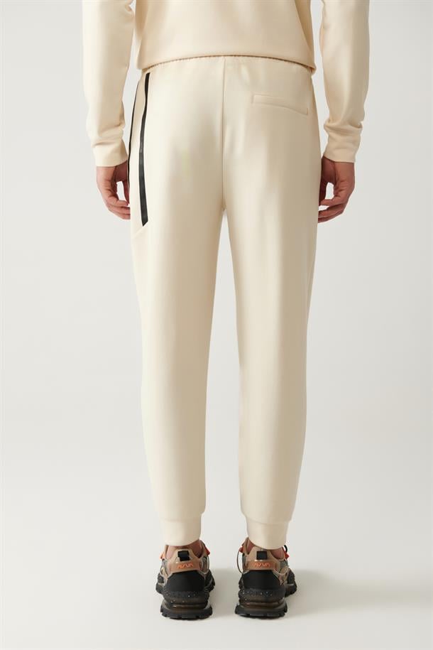 Beige Interlock Joggers