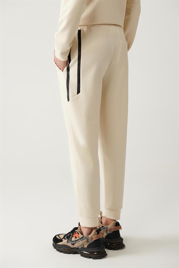 Beige Interlock Joggers