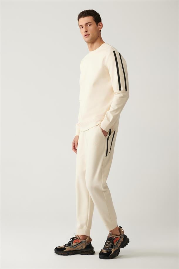 Beige Interlock Joggers