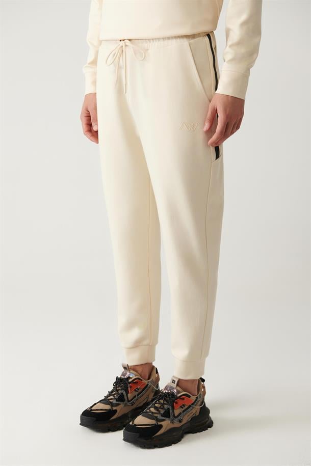 Beige Interlock Joggers