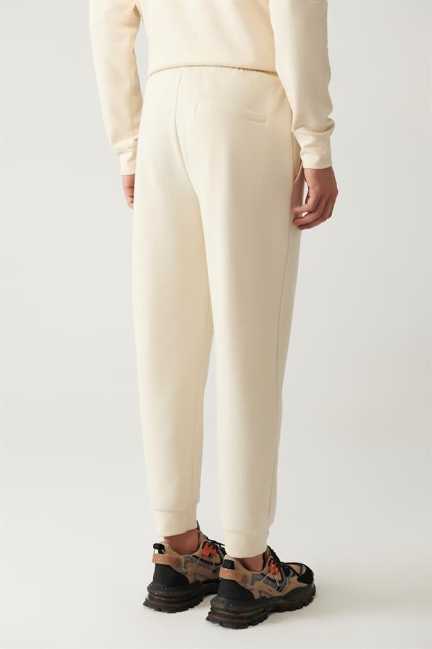 Beige Interlock Joggers