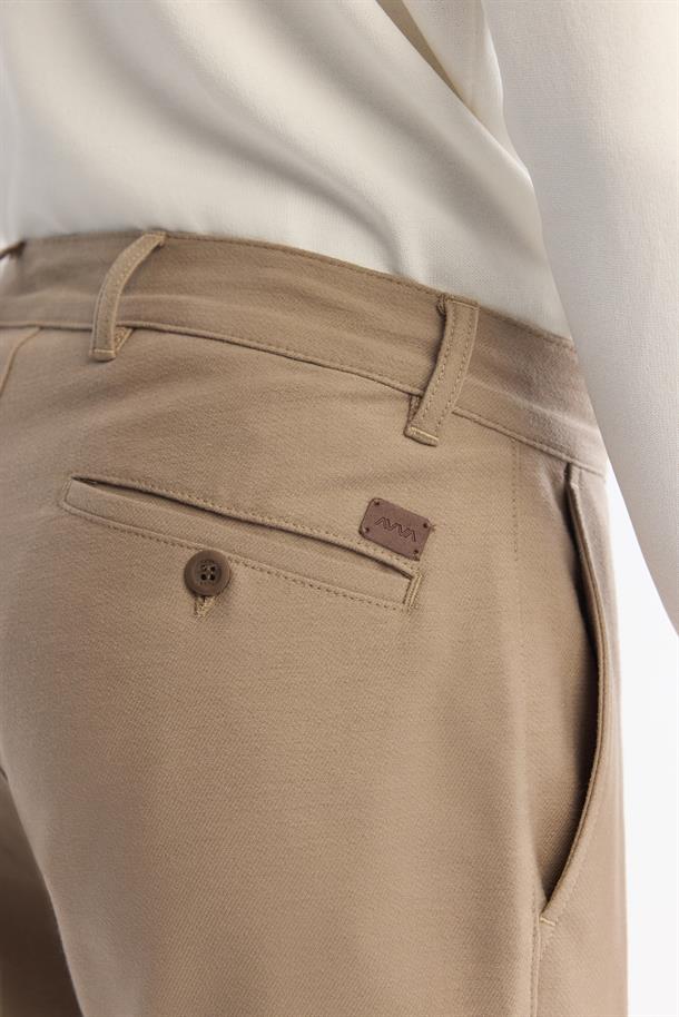 Bej Klasik Bel Slim Fit Chino Pantolon