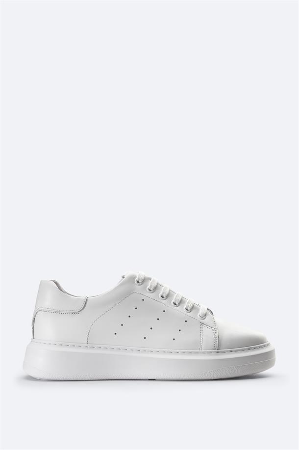 White Leather Casual Shoes