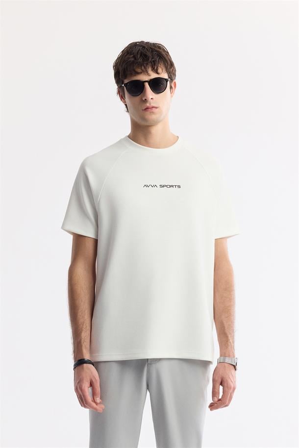 White Printed Crew Neck T-Shirt