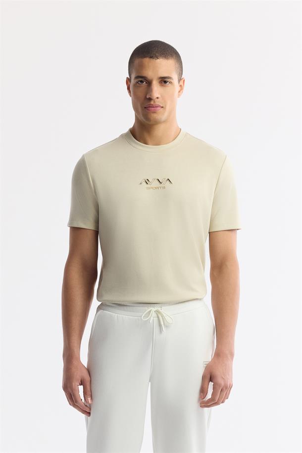 Beyaz Beli Lastikli Bağcıklı Yandan Cepli Baskı Detaylı İnterlok Jogger