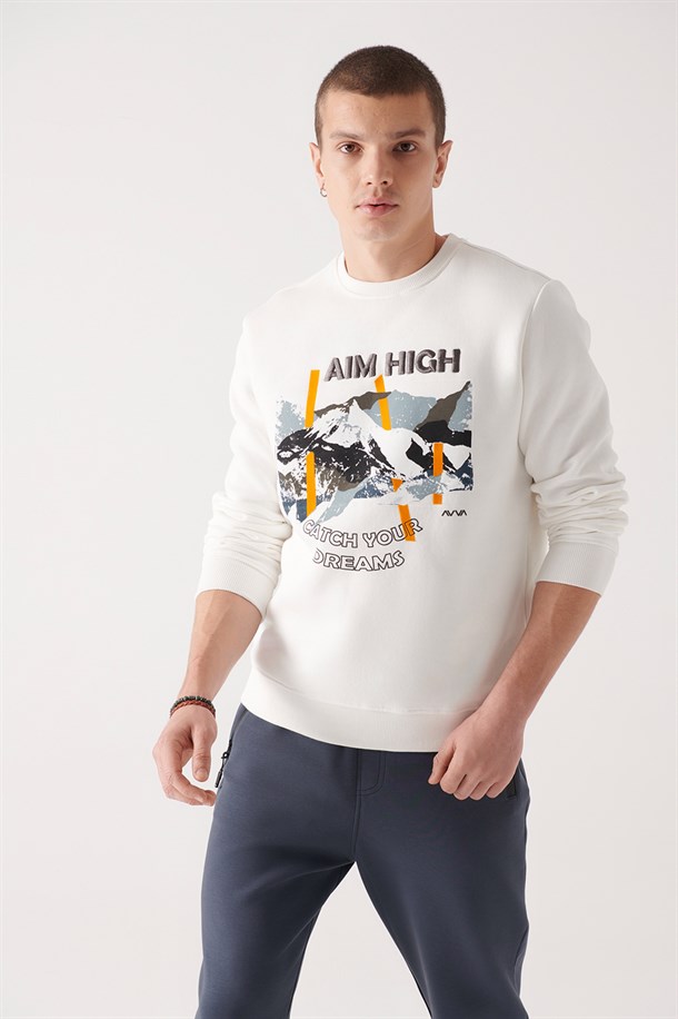 Baskı ve Nakışlı Sweatshirt