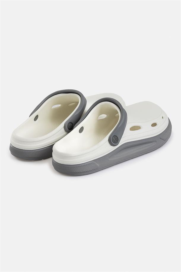 White-Grey Eva Slides