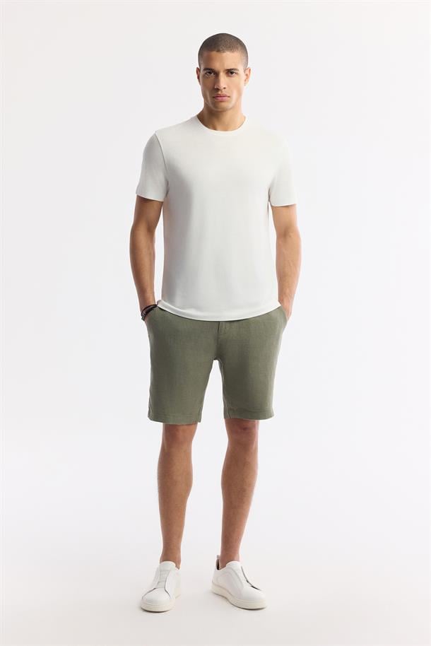 Beyaz Soft Touch Bisiklet Yaka Basic Modal T-Shirt