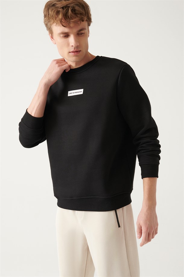 Bisiklet Yaka Baskılı Oversize  Sweatshirt