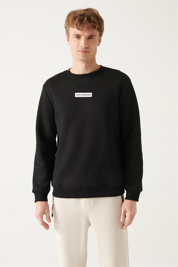 Bisiklet Yaka Baskılı Oversize  Sweatshirt