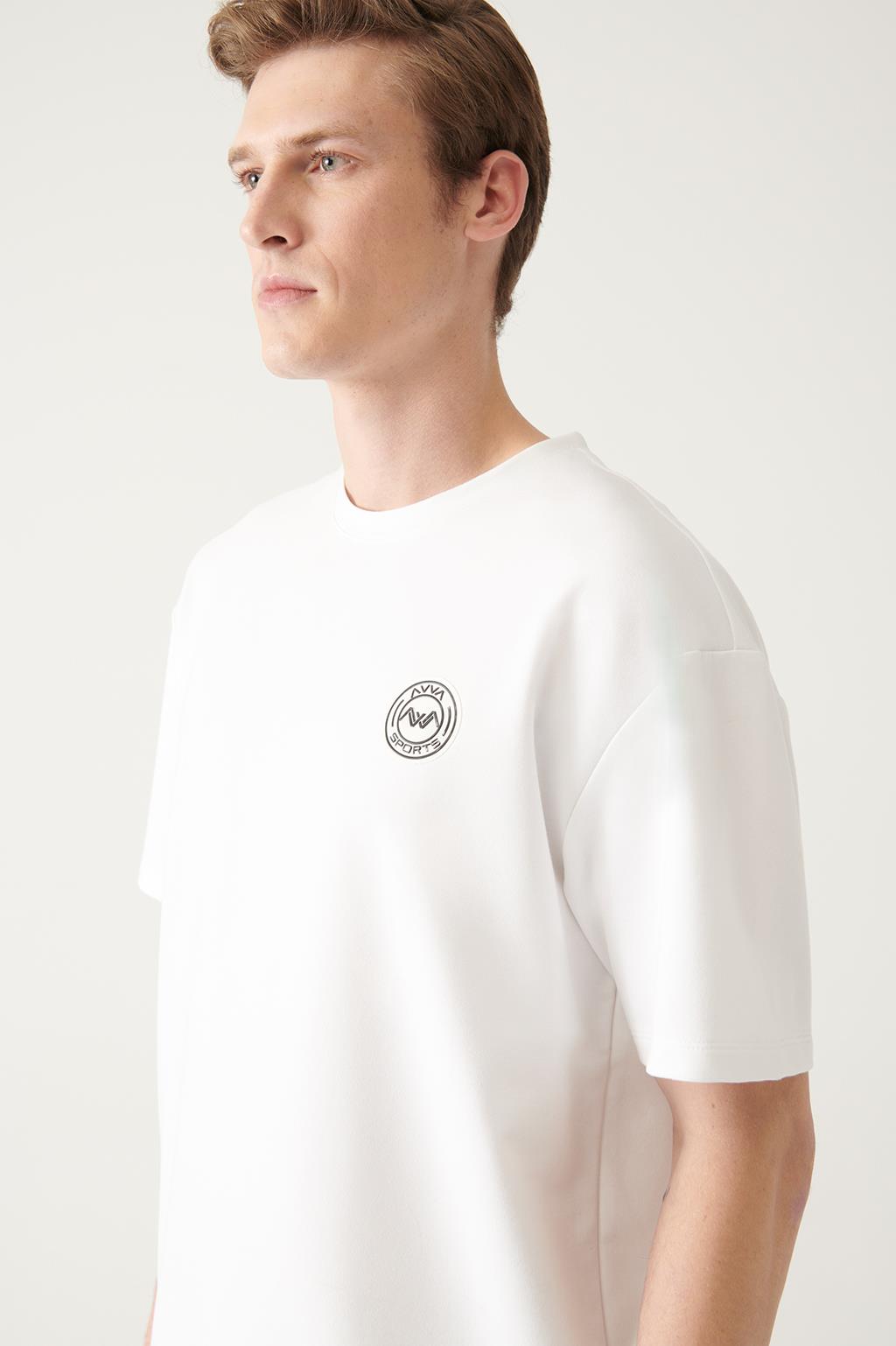 Beyaz Garni Parçalı T-shirt