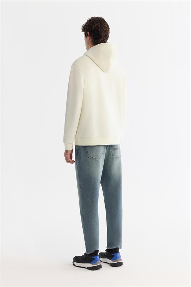 Ekru Kapüşonlu Sweatshirt