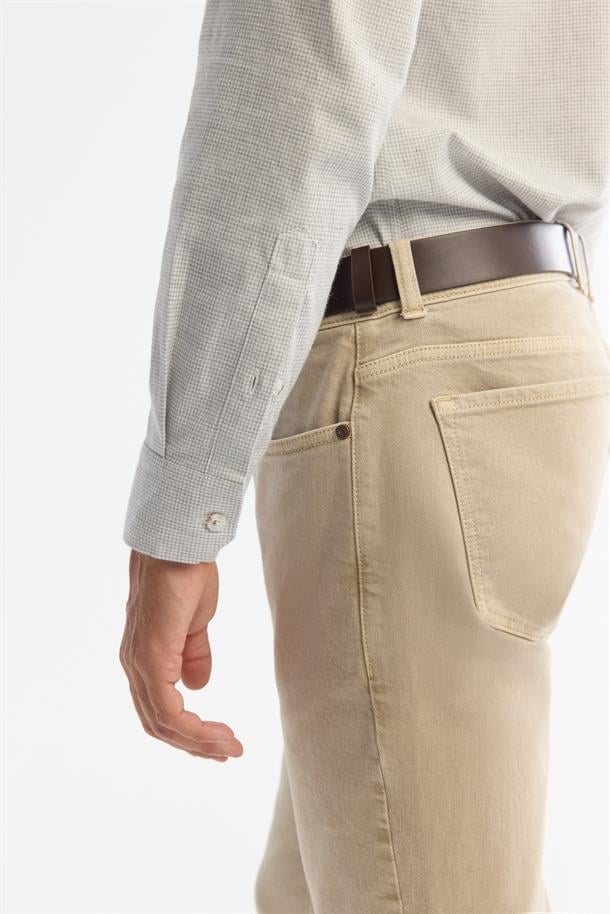 Gri Alttan Britli Yaka Mini Kazayagı Flanel Slim Fit Uzun Kol Gömlek