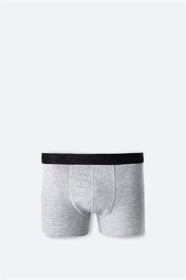 Gri Düz Basic Tekli Boxer