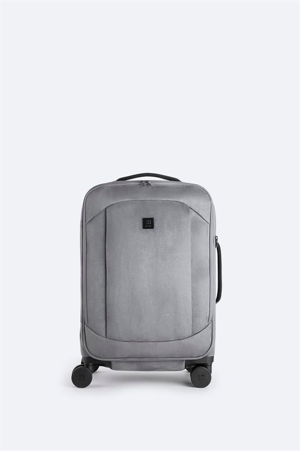 Gri Laptop Bölmeli Kilitlenebilir Küçük Boy Bavul