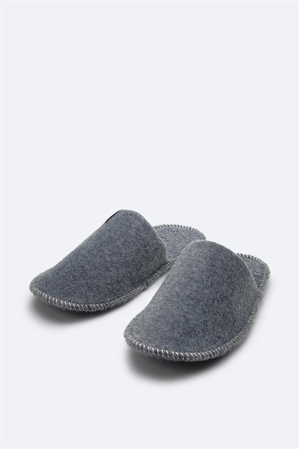 Grey Felt Slippers