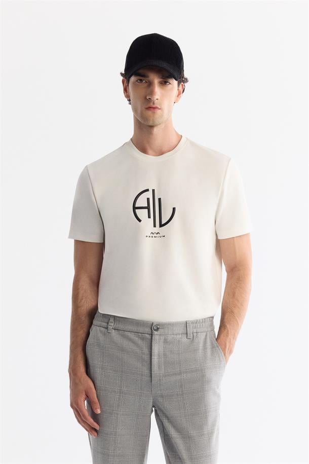 Gri Yanları Lastikli Ekose Duble Paça Slim Fit Jogger Pantolon