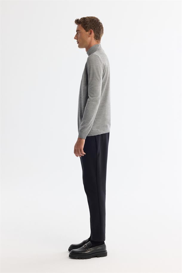 Grey Mock Turtleneck Jumper