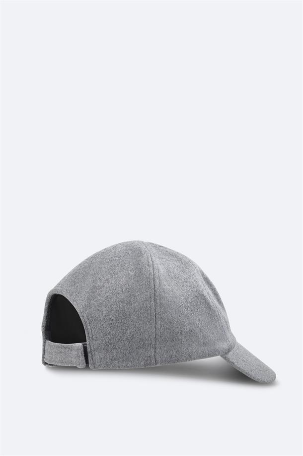 Grey Wool Blend Cap