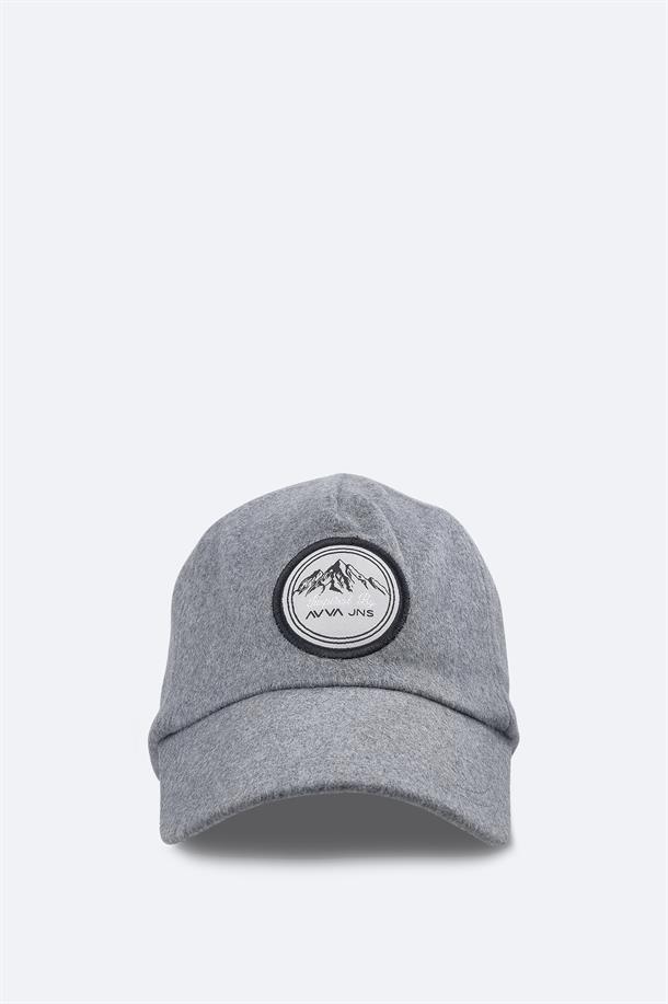 Grey Wool Blend Cap