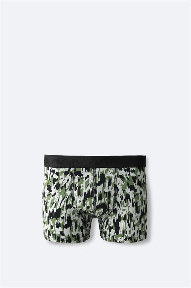 Haki Kamufulaj Desenli Tekli Boxer