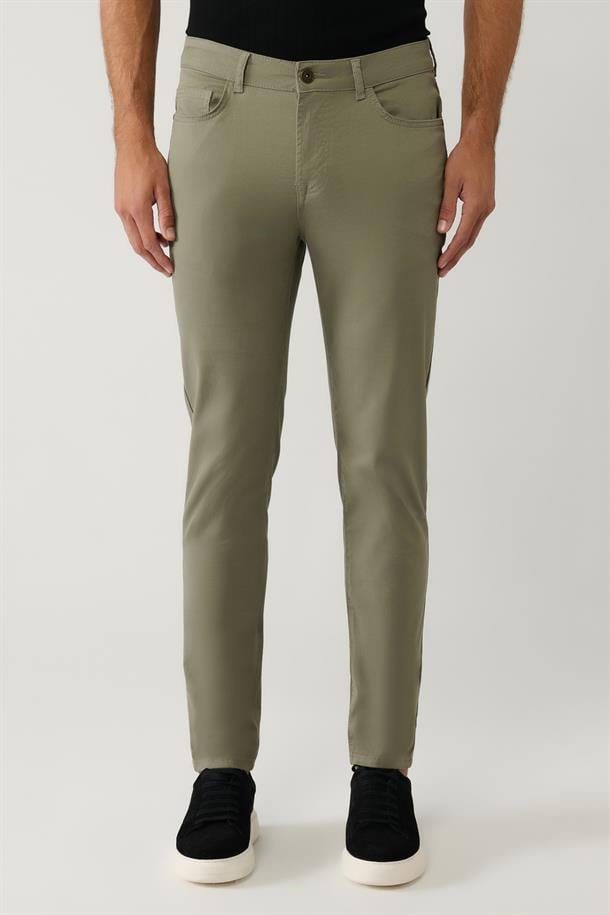 Haki Klasik Bel 5 Cep Pantolon