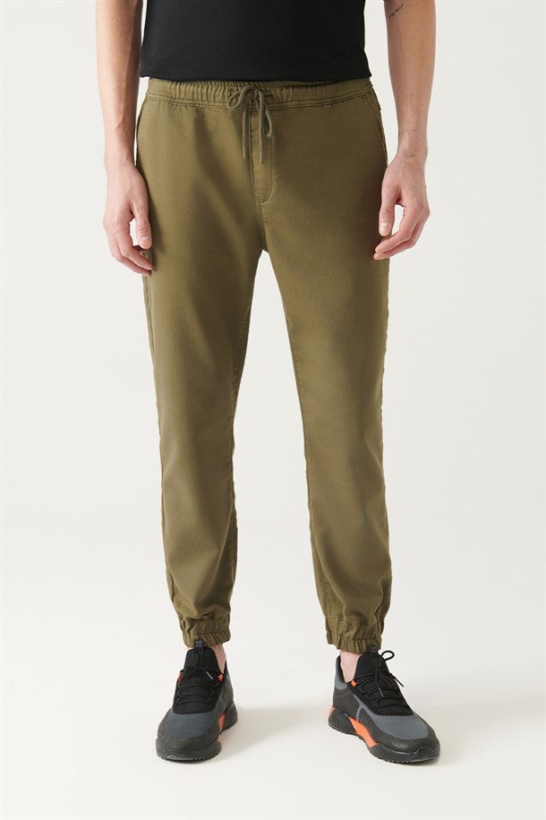 Haki Örme Jogger Pantolon