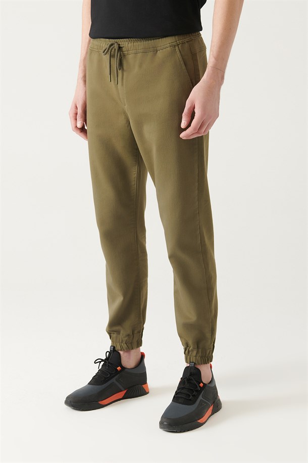 Haki Örme Jogger Pantolon