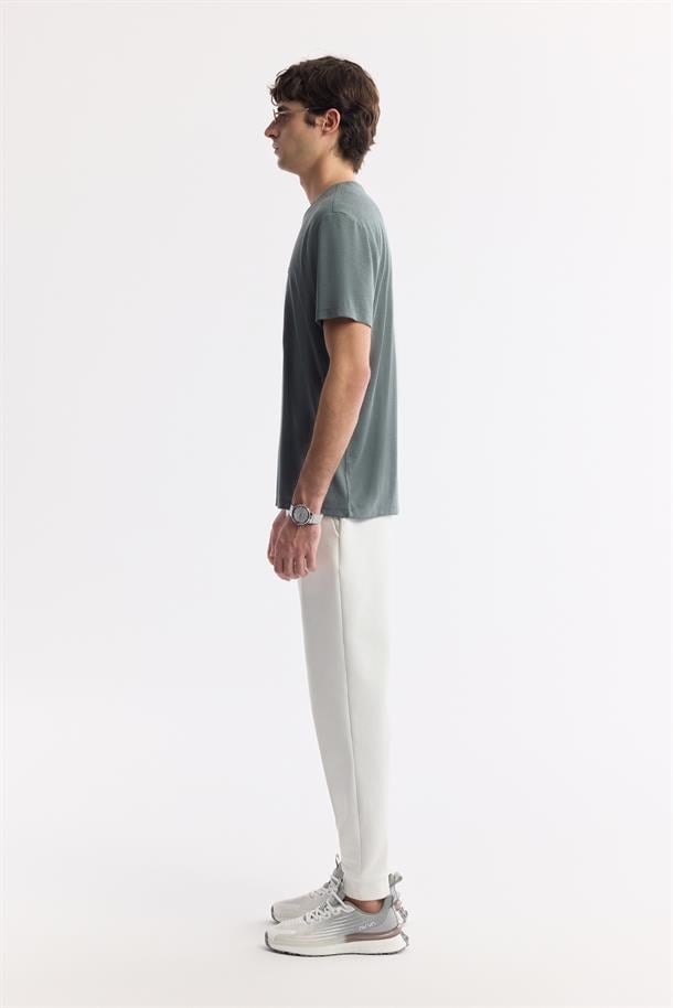 Haki Soft Touch Bisiklet Yaka T-Shirt