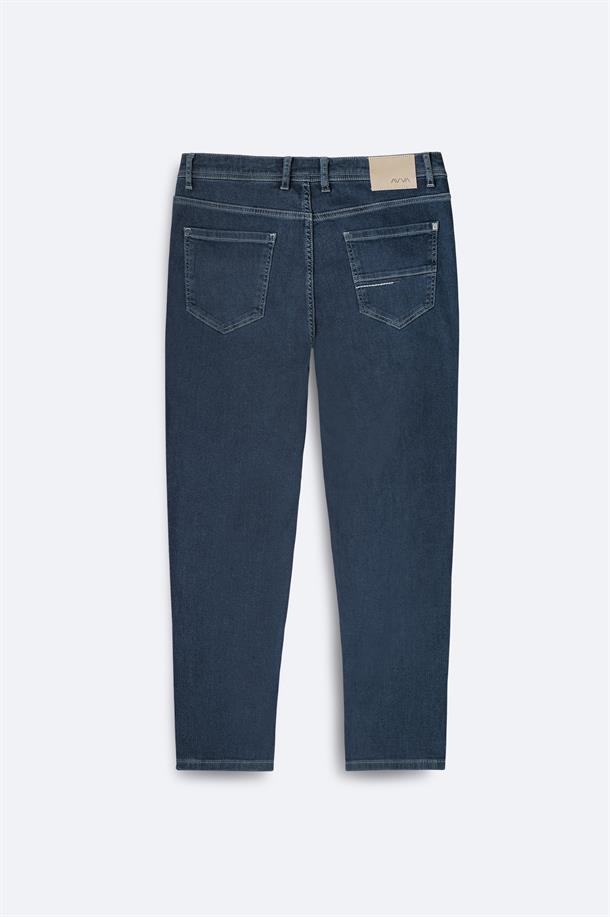 İndigo Eskitme Yıkama Carrot Fit Jean Pantolon
