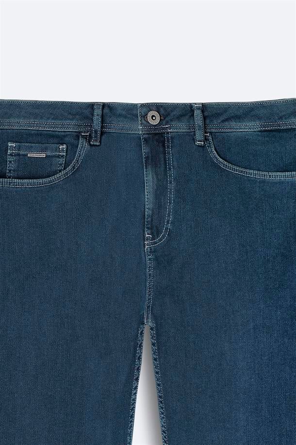 İndigo Eskitme Yıkama Carrot Fit Jean Pantolon