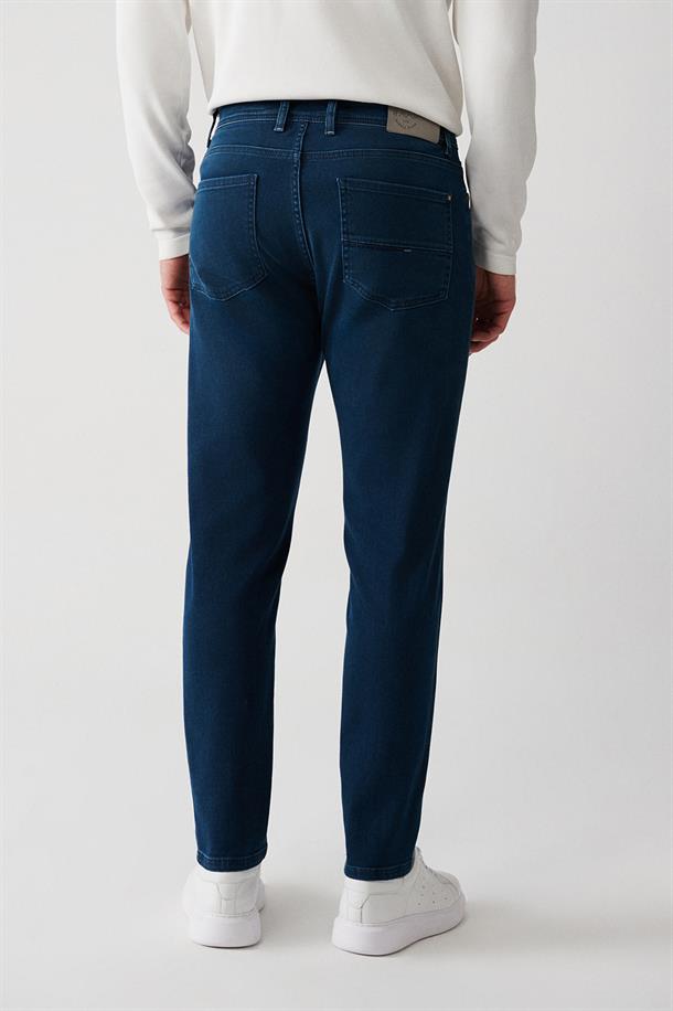 İndigo Eskitme Yıkama Esnek  Jean Pantolon