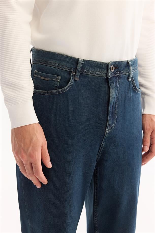 İndigo Pamuklu Jean Pantolon
