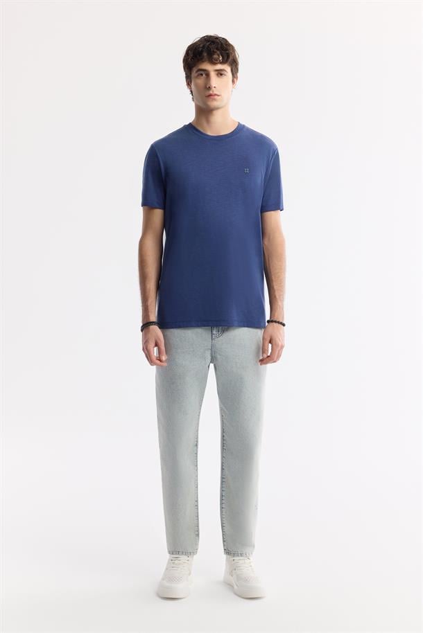 İndigo Soft Touch Bisiklet Yaka T-Shirt