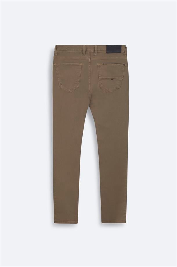 Camel Garment Dyed Washed Jeans