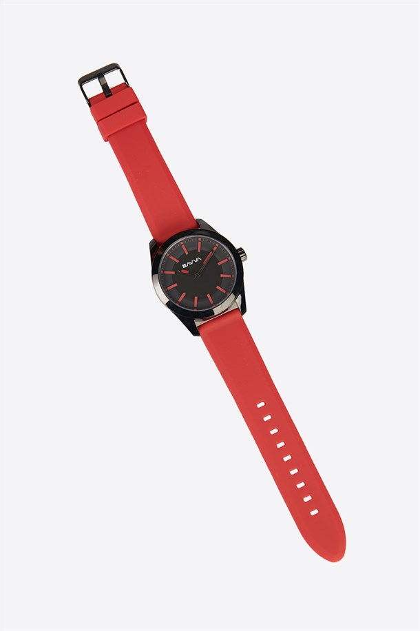 Kırmızı Silikon Saat