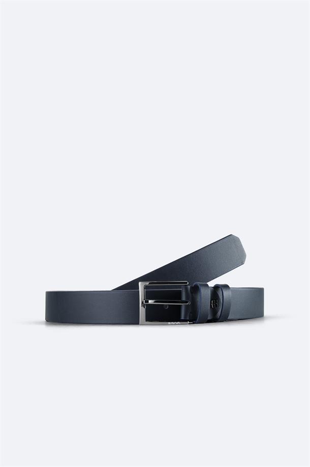 Navy Leather Belt