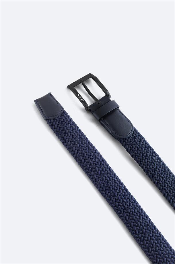 Navy Braided Belt