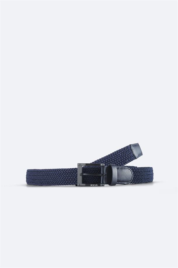 Navy Braided Belt