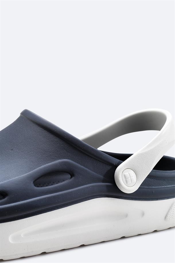 Navy-White Eva Slides