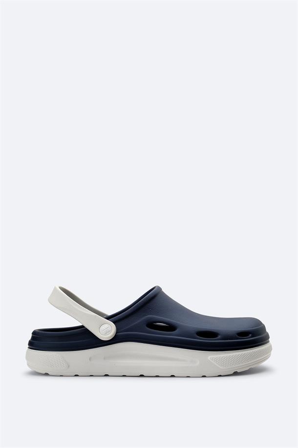 Navy-White Eva Slides