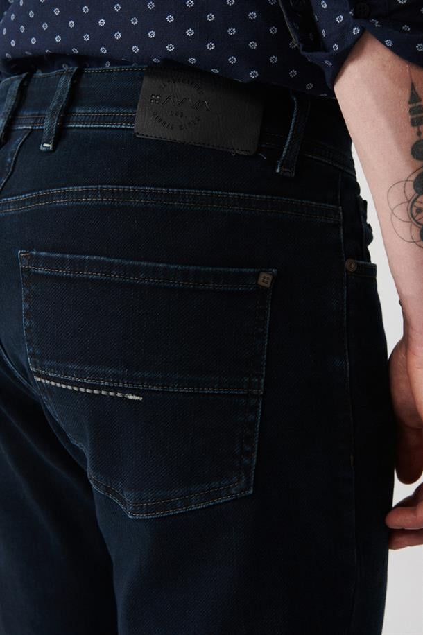 Lacivert Eskitme Yıkama Esnek  Jean Pantolon