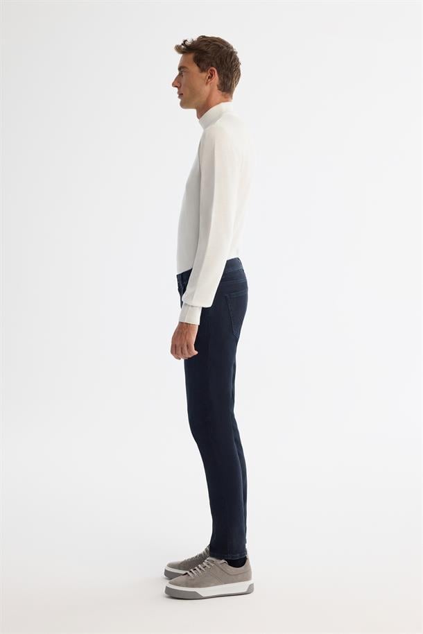 Lacivert Eskitme Yıkama Overdy Slim Fit Jean Pantolon