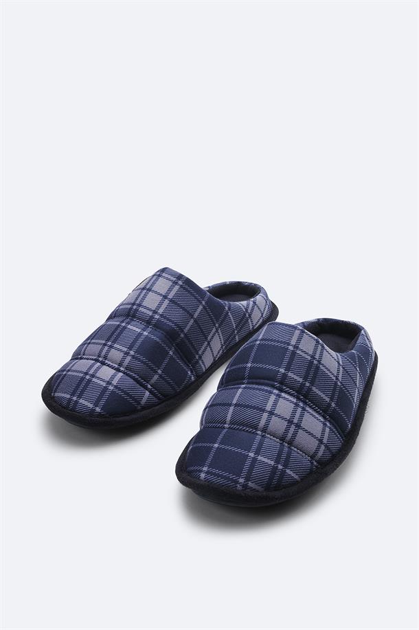 Navy Wool Slippers