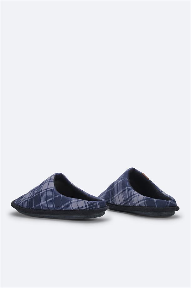 Navy Wool Slippers