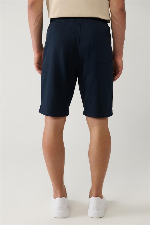 Navy Relaxed Fit Drawstring Shorts