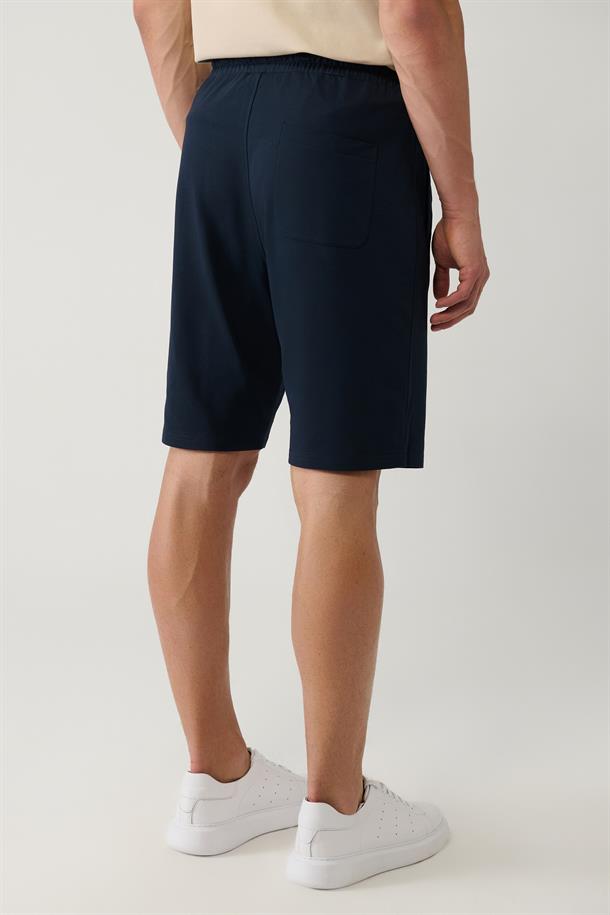 Navy Relaxed Fit Drawstring Shorts